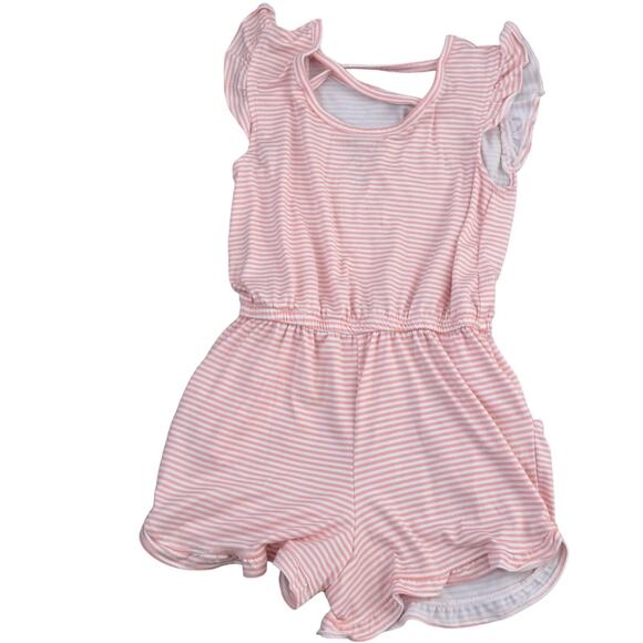 2 For $5 Sale Limited Too Pink And White Striped Butterfly Romper Size 8 - Picture 7 of 11